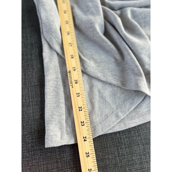 NEW 1STATE Cross Front Womens L V-Neck Long Sleeve Gray Knit Top Draping Stretch - Picture 8 of 8